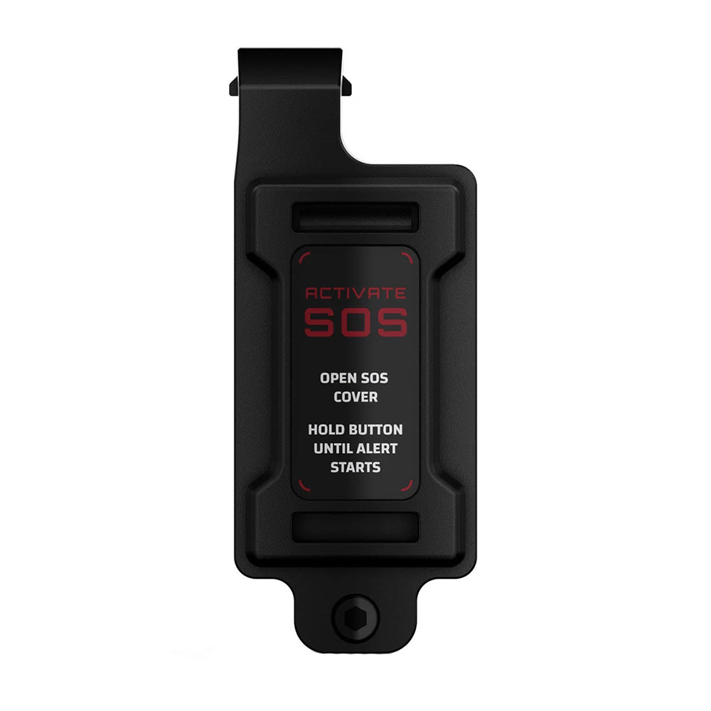 Black SOS emergency button panel with red activate text, for vehicle safety systems