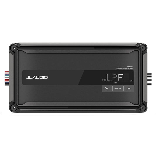 JL Audio AP600/6 6-channel full-range amplifier with digital display and control buttons