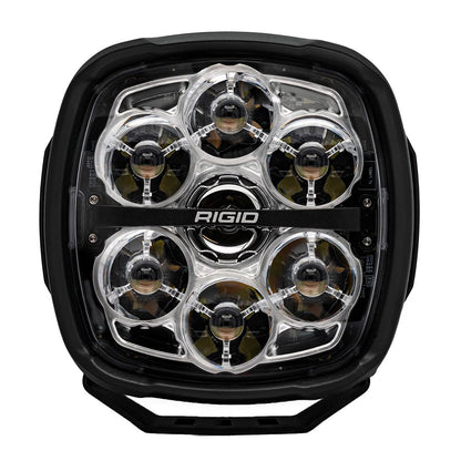 Rigid LED off-road light with six circular lenses and black housing for vehicle illumination