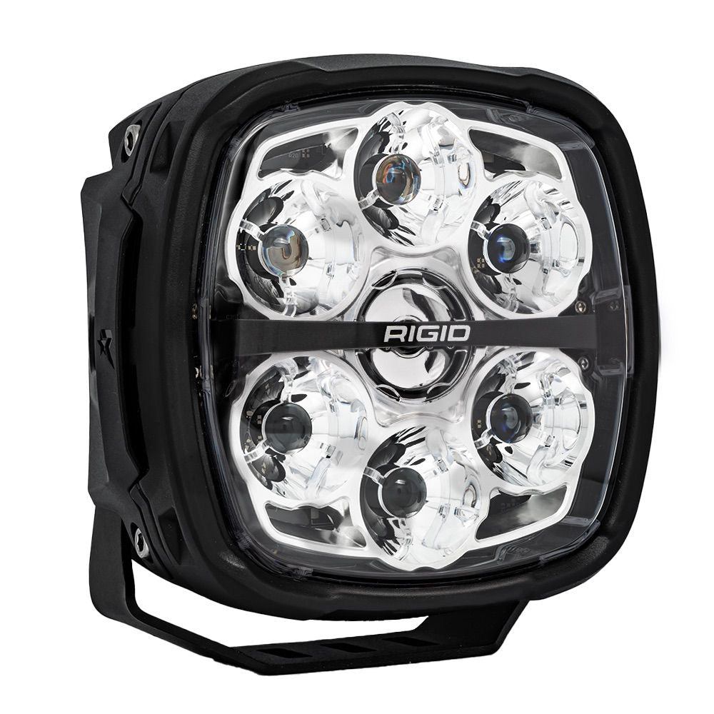 Rigid Industries LED off-road light with six lens array, black housing, for vehicle lighting upgrades