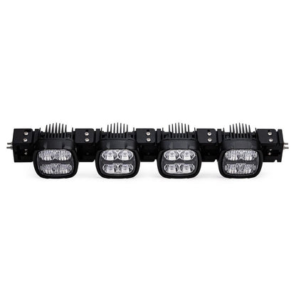 Black LED light bar with four pods, ideal for off-road and auto lighting upgrades