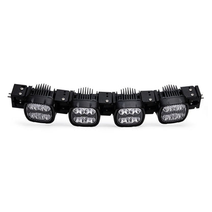 Black LED light bar with four pods, ideal for off-road and auto lighting upgrades