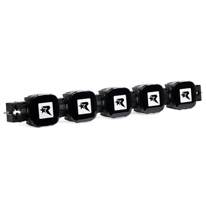 Rockford Fosgate marine audio speakers with star logo, black finish, for boat or outdoor use