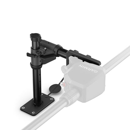 Garmin marine mount for boat electronics, adjustable black bracket with secure clamp design
