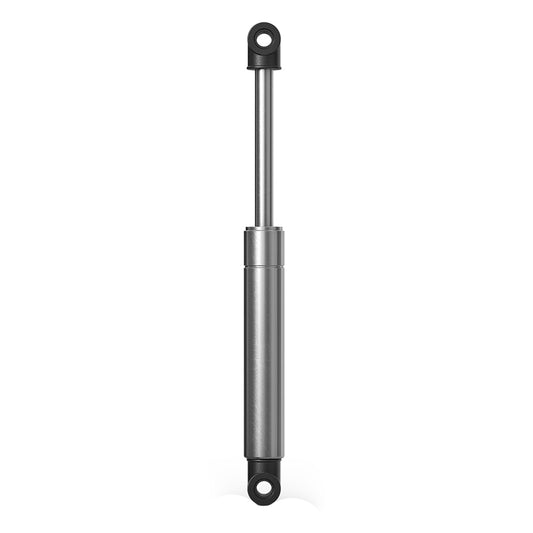 Stainless steel gas strut with black mounting ends for automotive or commercial use