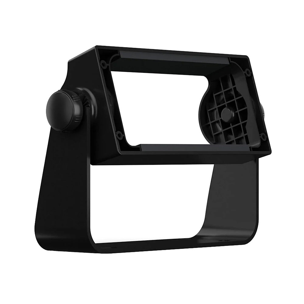 Black car stereo dash kit with adjustable mount and speaker grille for custom audio installation