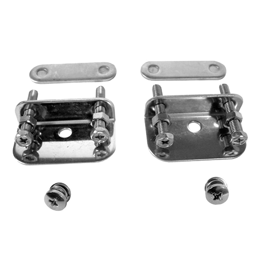 Metal mounting brackets with screws for auto audio or car stereo installation