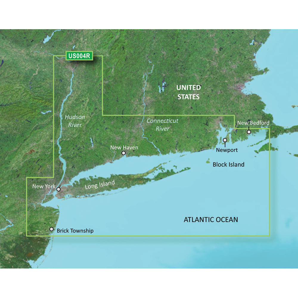 Map showing US004R coverage in Northeast USA including New York, Connecticut, and Rhode Island areas