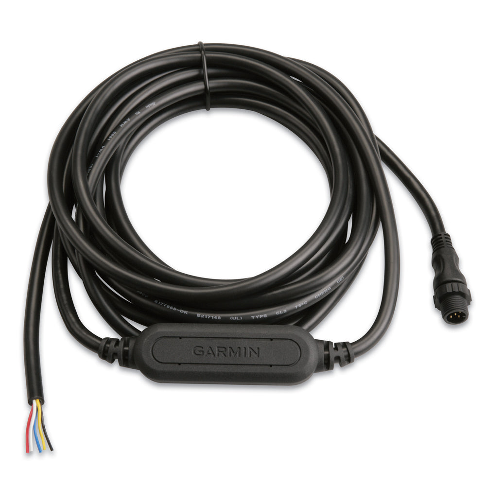 Garmin marine NMEA 2000 network cable with connector and color-coded wires for boat electronics installation