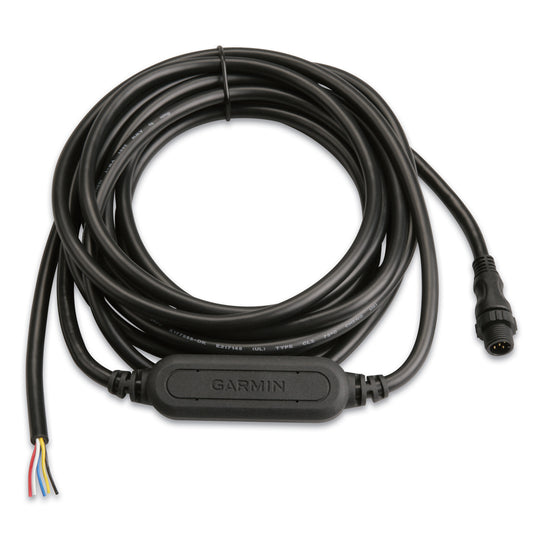 Garmin marine NMEA 2000 network cable with connector and color-coded wires for boat electronics installation