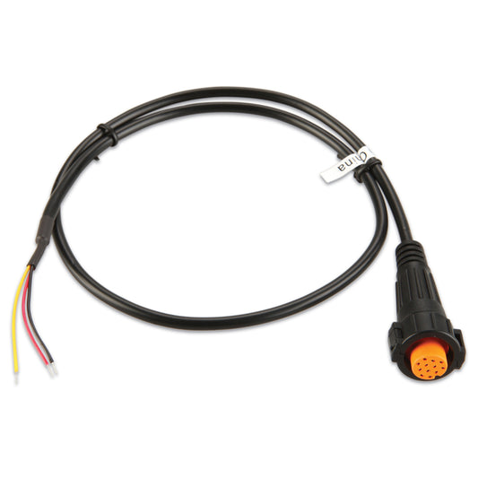Black multi-wire cable with orange connector for auto audio installation