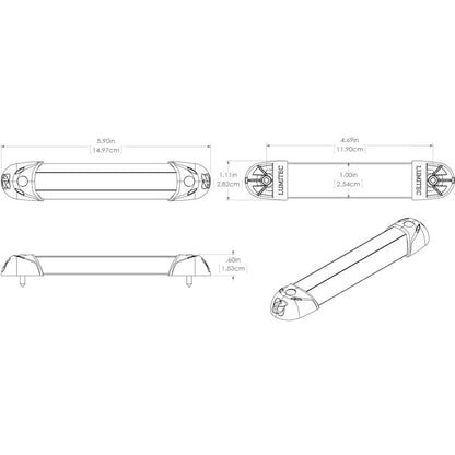 Lumitec LED light bar dimensions and design for auto or marine use