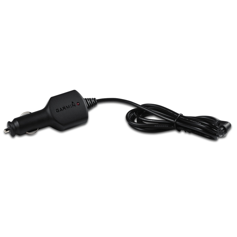 Garmin car charger cable for vehicle GPS devices, black 12V auto adapter with coiled cord