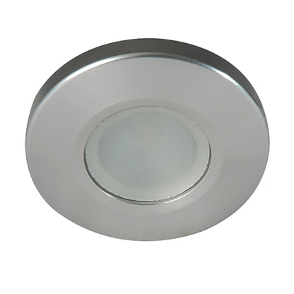 Sleek chrome LED puck light for auto or home interior illumination