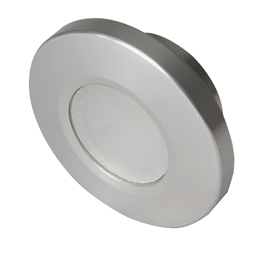 Sleek LED puck light for auto or home interior illumination, modern design, flush mount