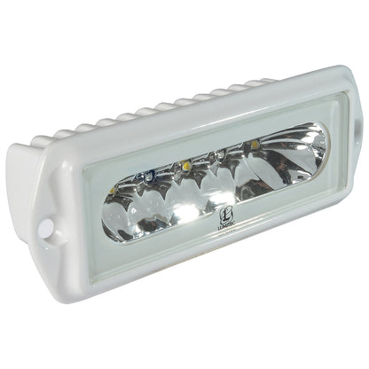 White LED marine light with Lumitec branding, ideal for boat illumination and outdoor use.