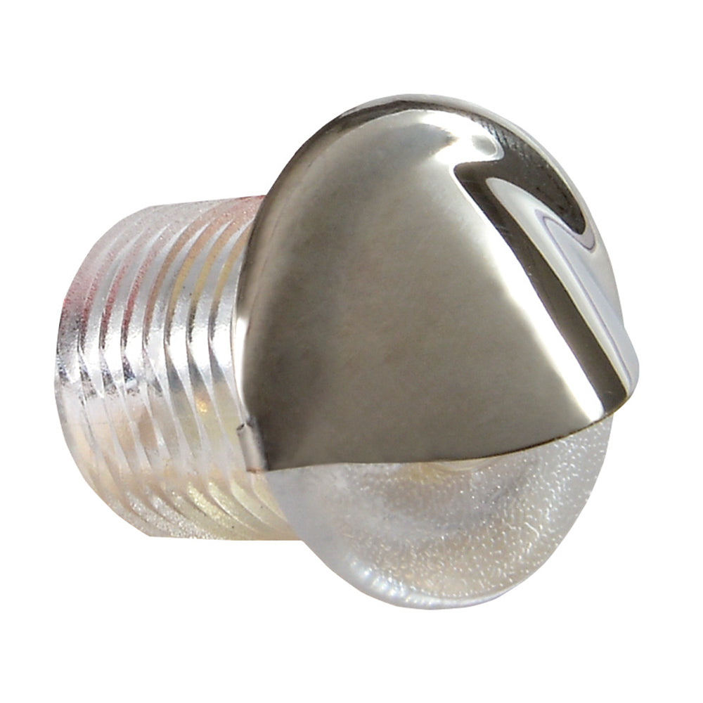 Chrome dome nut with threaded base for auto or marine hardware installation