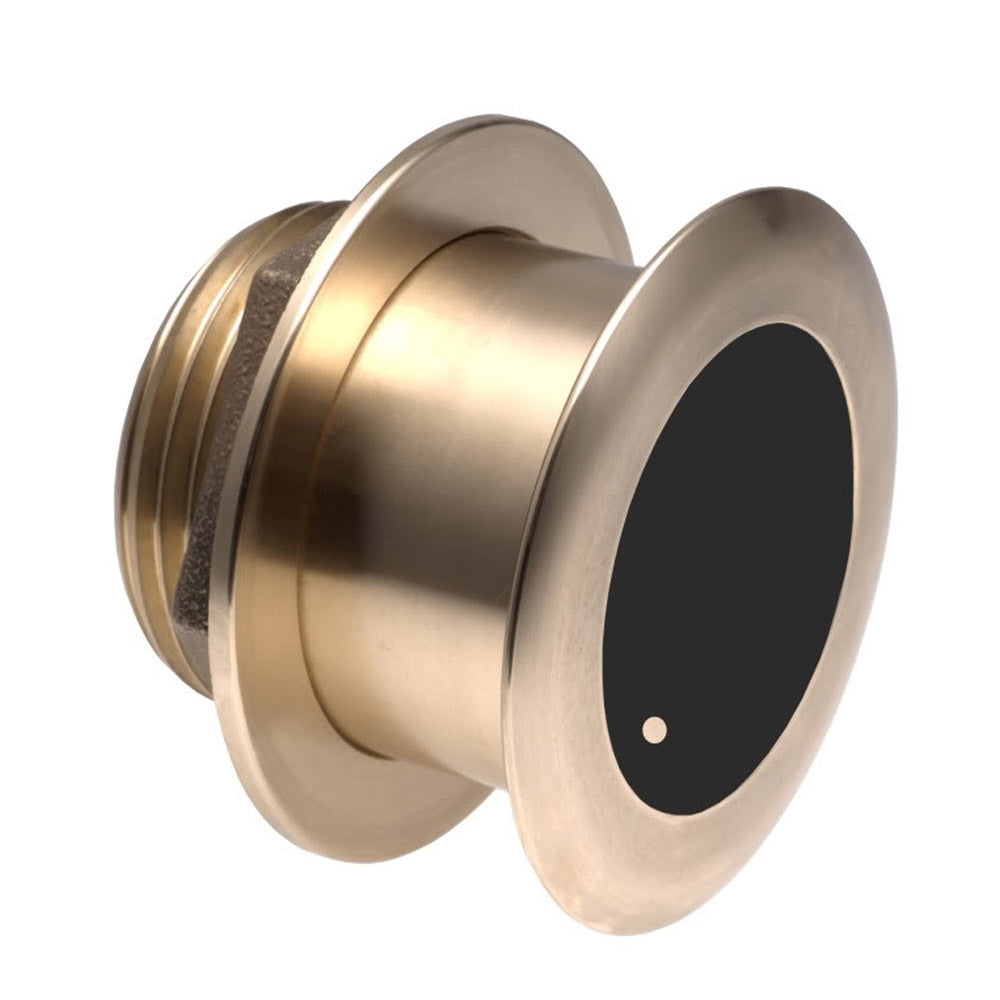 Brushed brass marine thru-hull fitting with black insert for boat plumbing installation