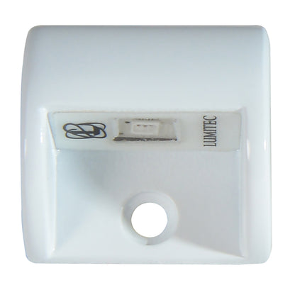 Lumitec marine LED light with toggle switch, white housing for boat or RV lighting
