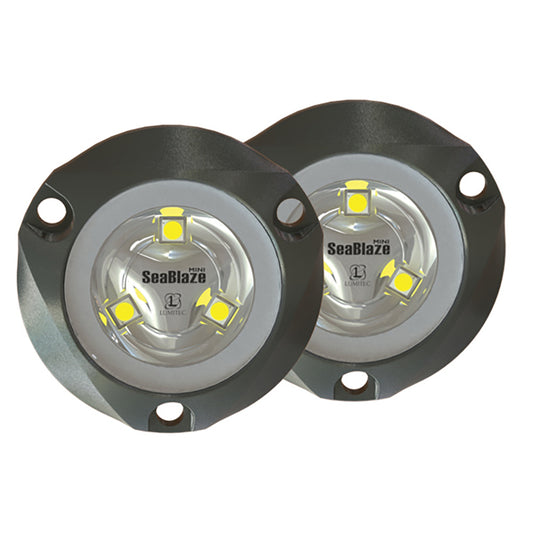 SeaBlaze Mini LED lights with Lumitec branding, compact marine-grade illumination for boats and vehicles