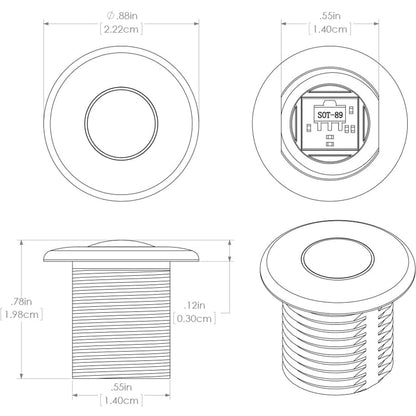 SOT-89 surface mount component technical diagram with dimensions for auto audio installation