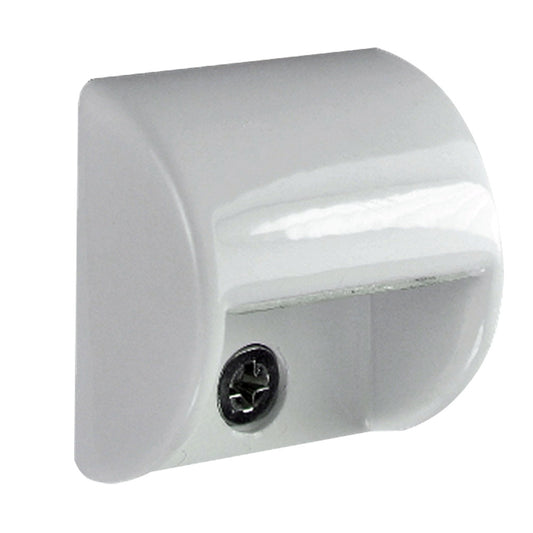 White plastic cable clip with screw mount for wire management
