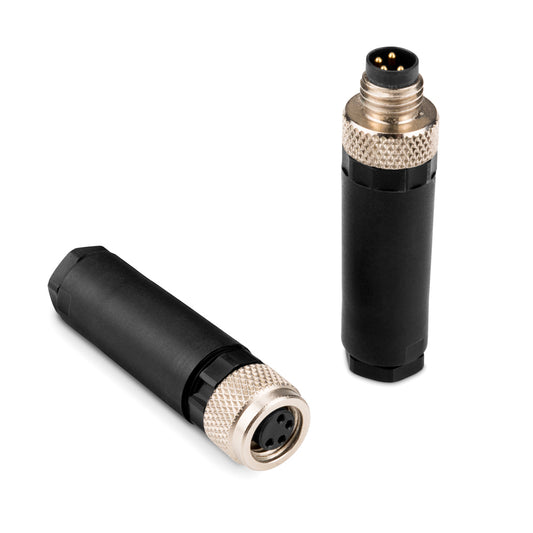 Black and gold audio connector pair for car stereo or marine audio systems