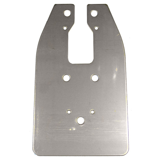 Stainless steel auto audio mounting bracket with precision cut holes for secure speaker installation