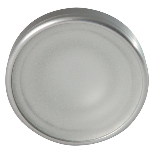 Round metallic speaker grille with frosted center, ideal for car audio installations
