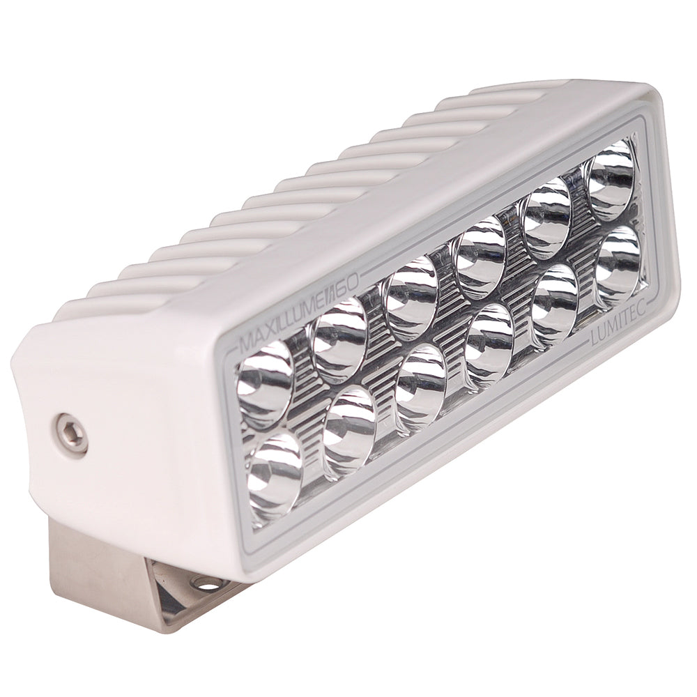 Lumitec MaxiLume 160 LED marine light with white housing and chrome lenses for boat illumination