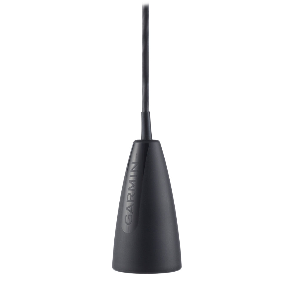 Garmin marine GPS antenna with sleek black design for boating navigation systems