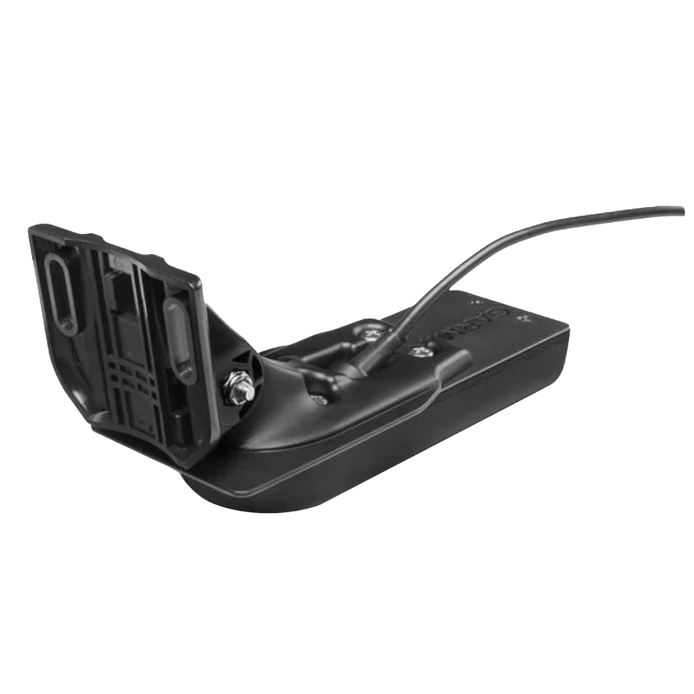Black Garmin marine mount with adjustable bracket and cable for boat GPS installation
