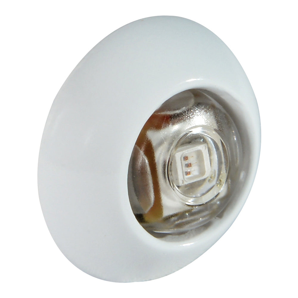 White LED puck light with clear lens for auto or home installation