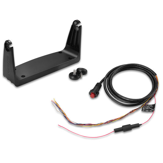 Garmin marine mount bracket with power cable and connectors for boat electronics installation