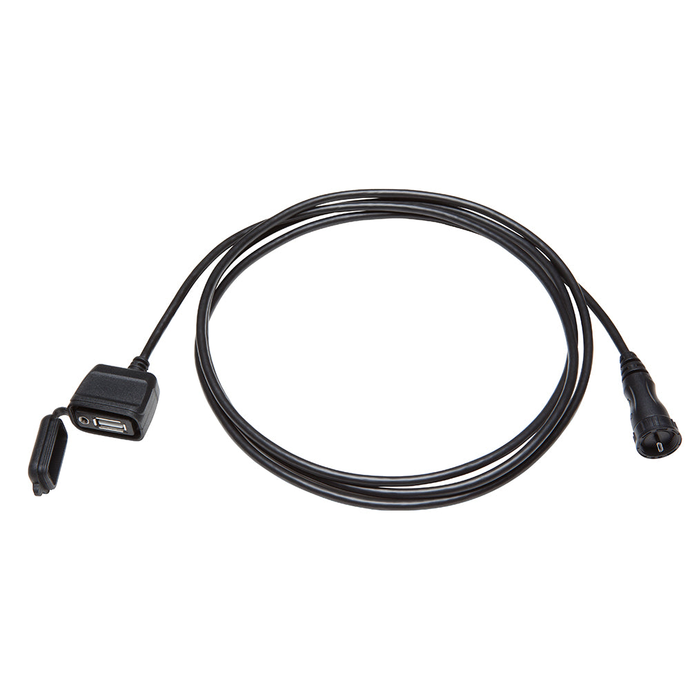 Black USB and auxiliary input cable for car audio systems with protective cap