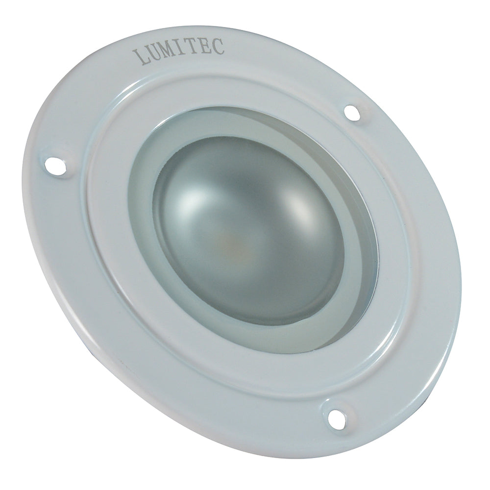 Lumitec marine LED light with sleek white housing and frosted lens for boat illumination