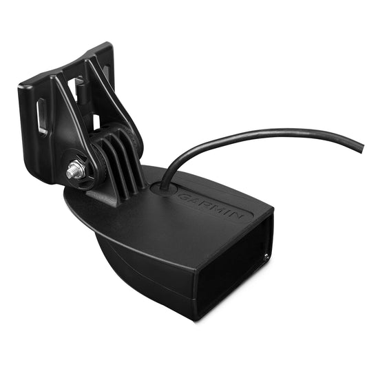 Garmin marine transducer with mounting bracket and cable for boat depth and speed sensing