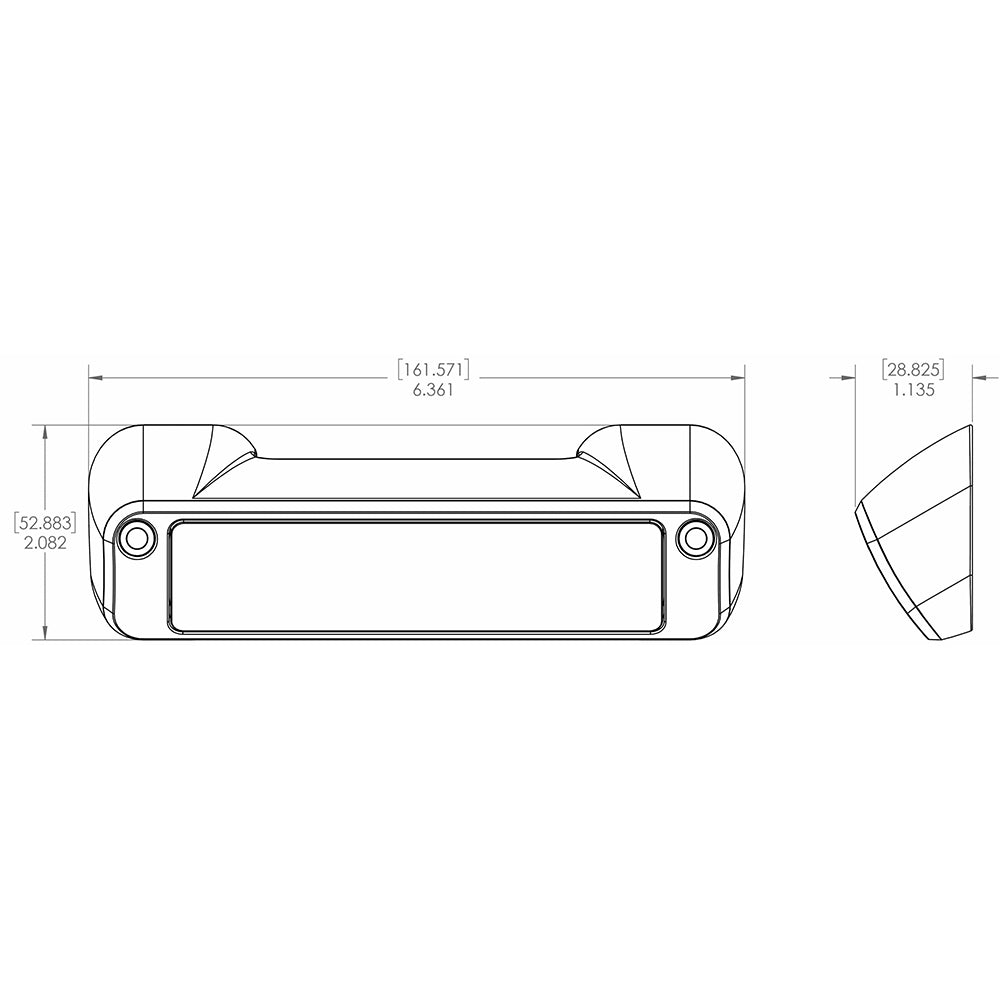 Technical drawing of a car audio component with precise dimensions for custom installation