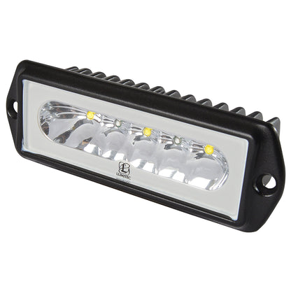 Lumitec LED marine light with black housing and clear lens, ideal for boat illumination and offshore use