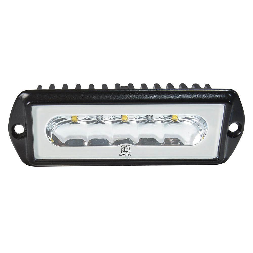 Lumitec LED marine light with black housing and clear lens for boat illumination