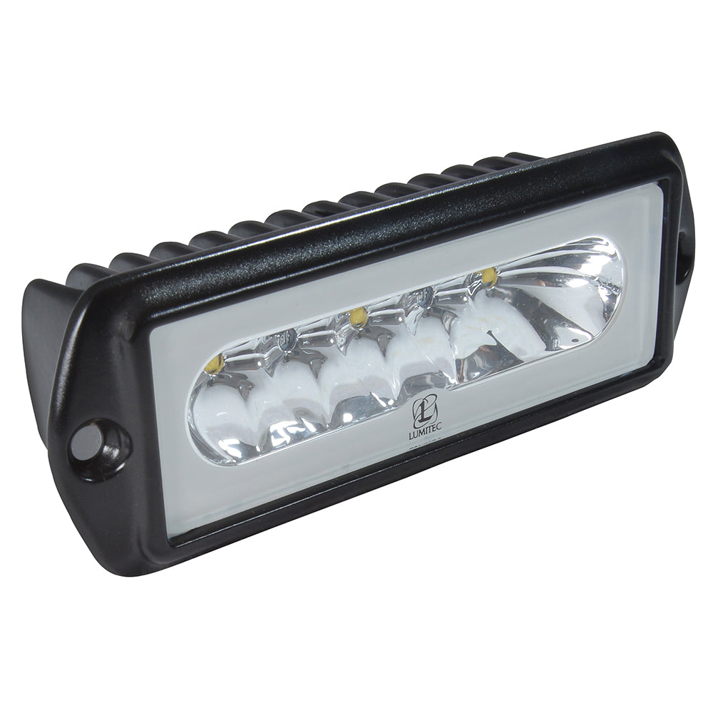 Lumitec marine LED light with black housing and clear lens for boat illumination
