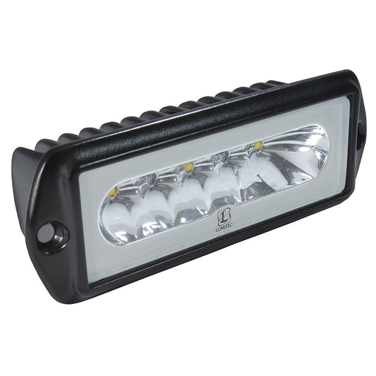 Lumitec marine LED light with black housing and clear lens for boat illumination