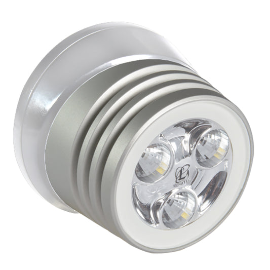 Lumitec LED marine light with four bulbs, silver housing, for boat or auto lighting installation