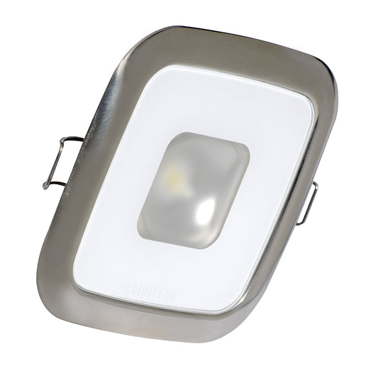 Lumitec LED marine light with brushed metal housing and white lens for boat illumination