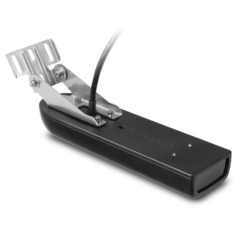 Garmin marine transducer with mounting bracket for boat depth and fish finder systems