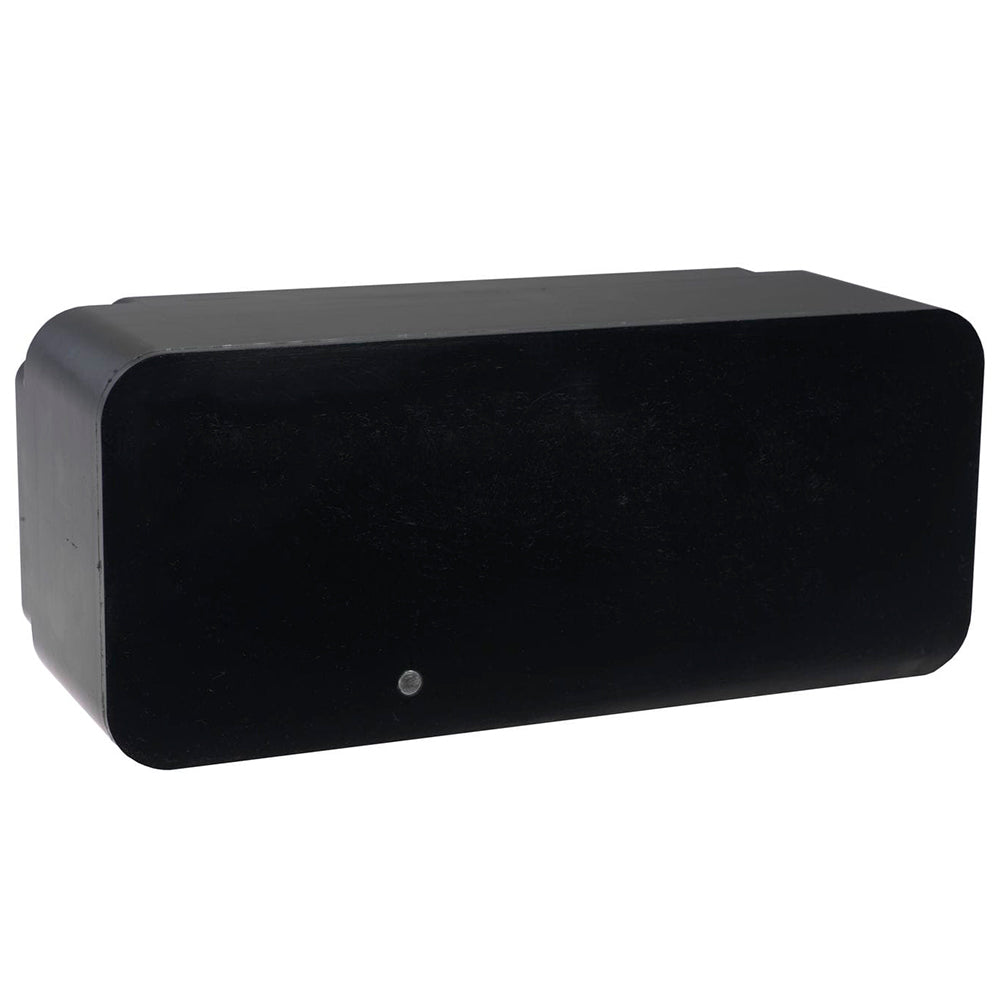 Black rectangular car audio speaker with grille, ideal for JL Audio or Alpine custom installations