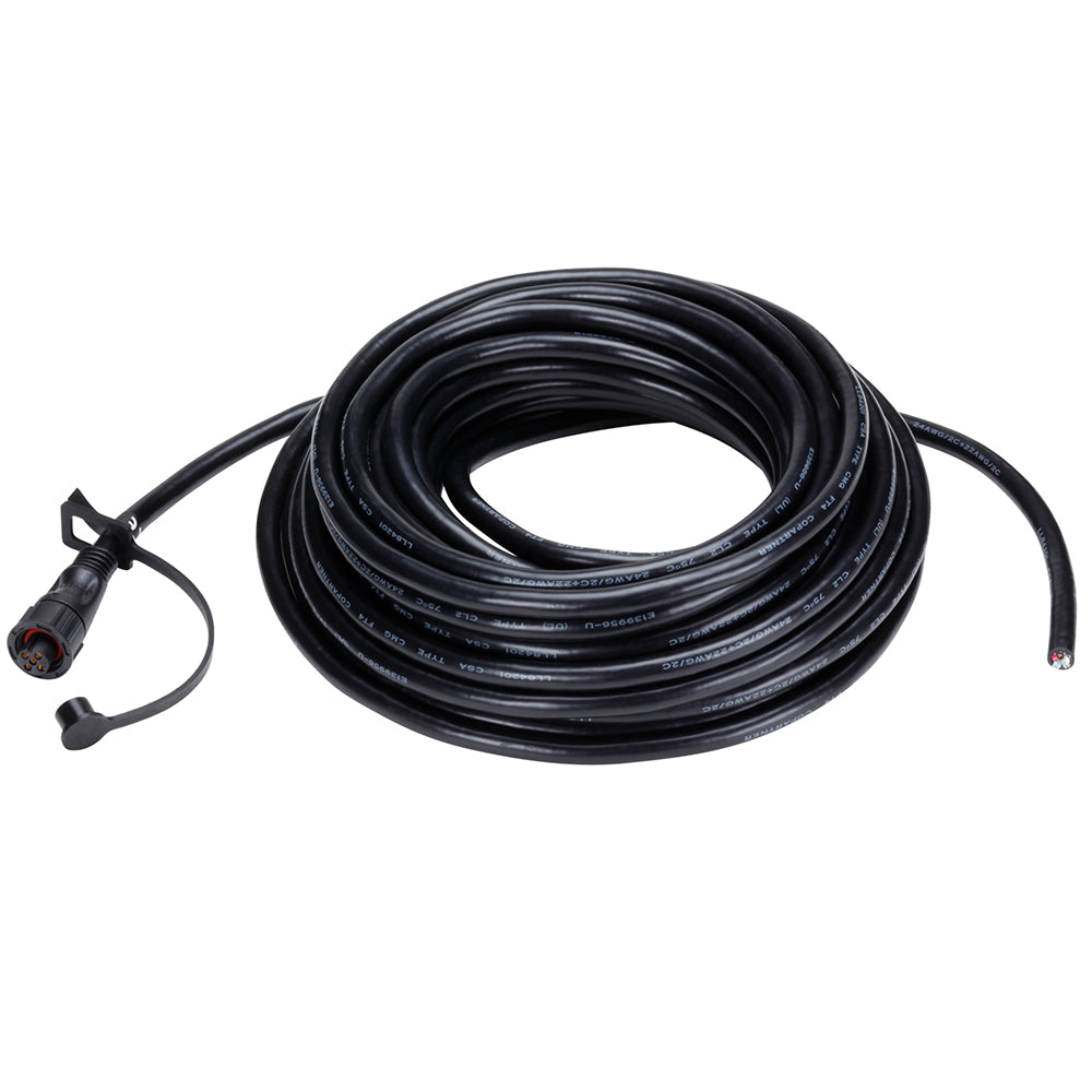 Coiled black 24AWG/2C audio cable with connector for car audio installation
