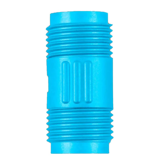 Blue plastic threaded connector for auto audio or marine installation