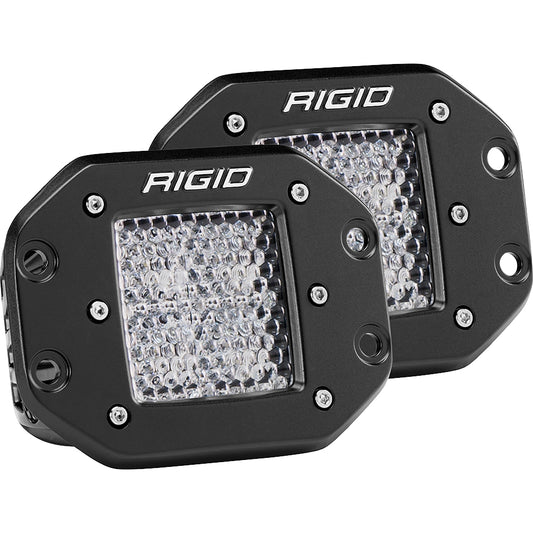 Rigid LED off-road lights for vehicle illumination, rugged black housing with clear lens array