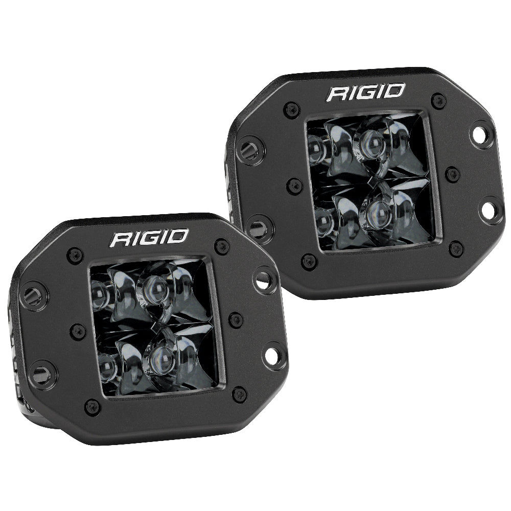 Rigid Industries LED spotlights for off-road vehicle lighting, black housing with clear lenses